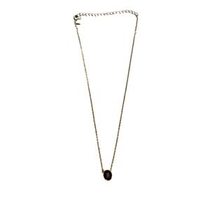 Initial Necklace B Gold Tone Black Pendant Charm Delicate Chain‎ Jewelry